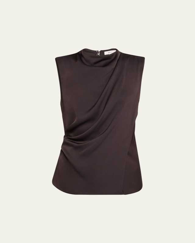 Amira Cowl-Neck Sleeveless Top